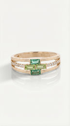 Rainbow - Emerald & Peridot Ring — Levendi Jewellers
