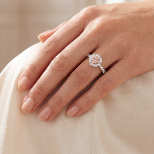 Argyle Essence - Anastasia Pink Halo Engagement Ring