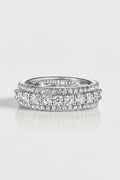 Wedding Band - Wide White Gold Claw Set Diamond Band with Round
