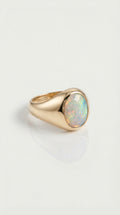 Australian Boulder Opal Signet Ring