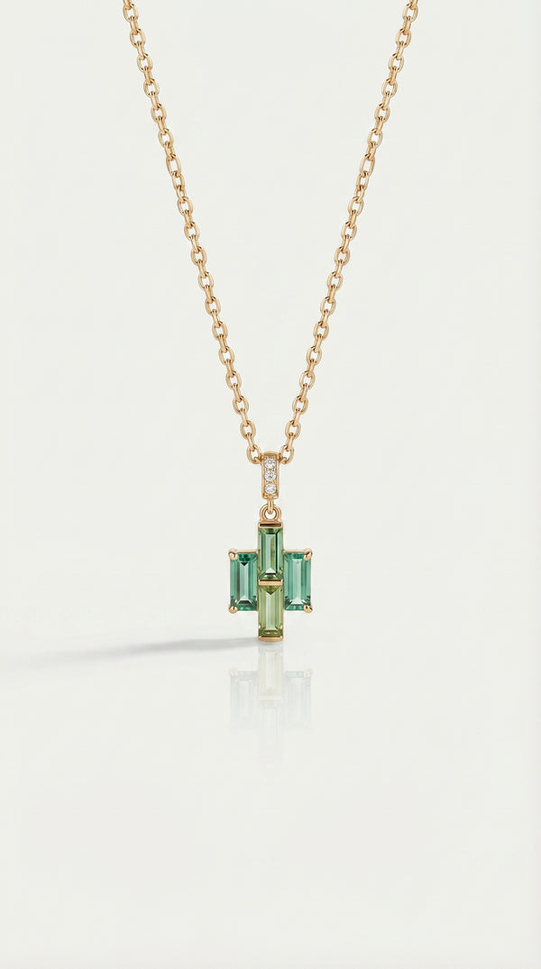 Rainbow - Emerald & Peridot Pendant — Levendi Jewellers