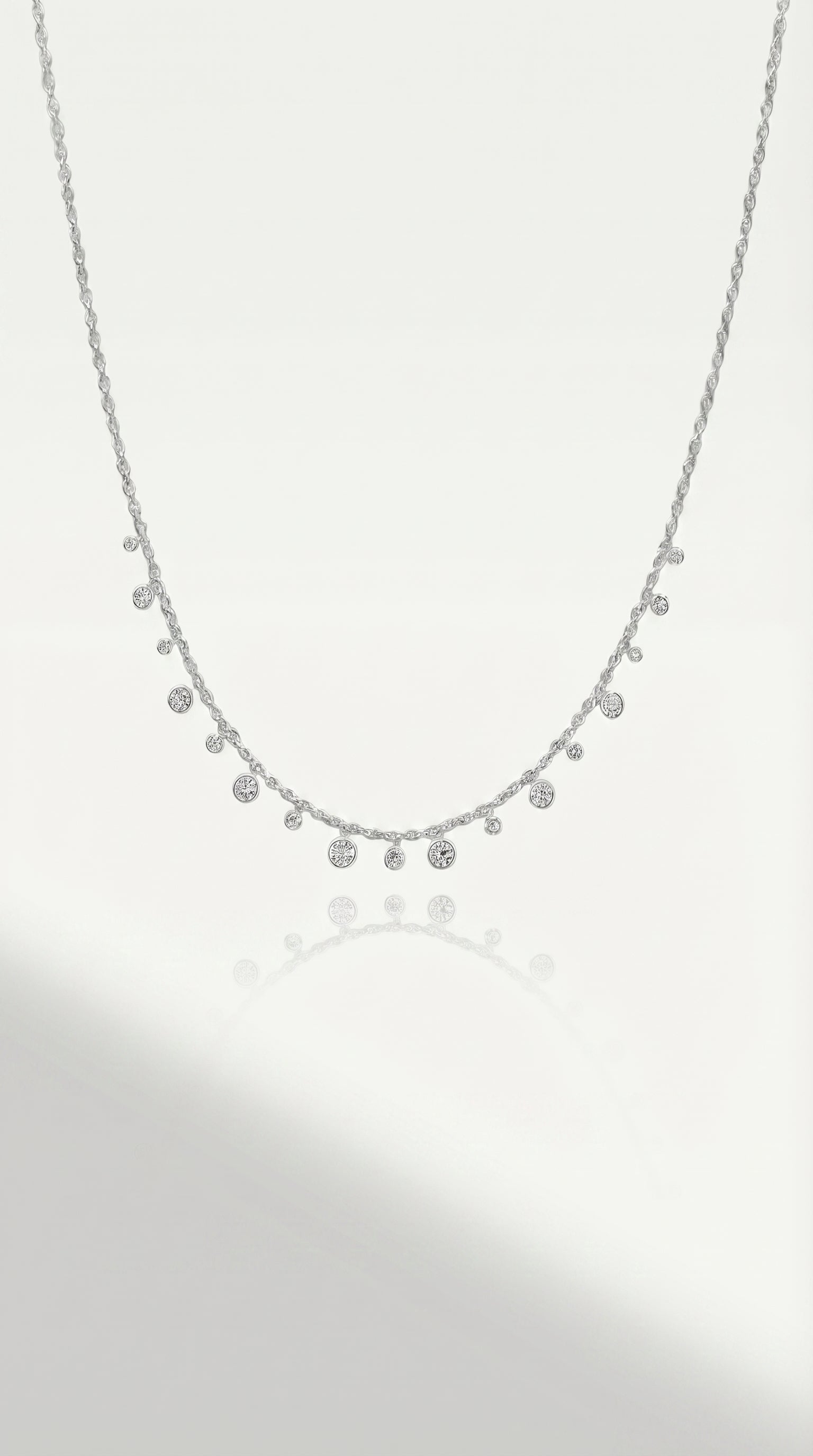 Pure Line -  26 Diamonds Bezel Drop Pendant