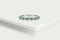 Wedding Band - White Gold Diamond and Emerald