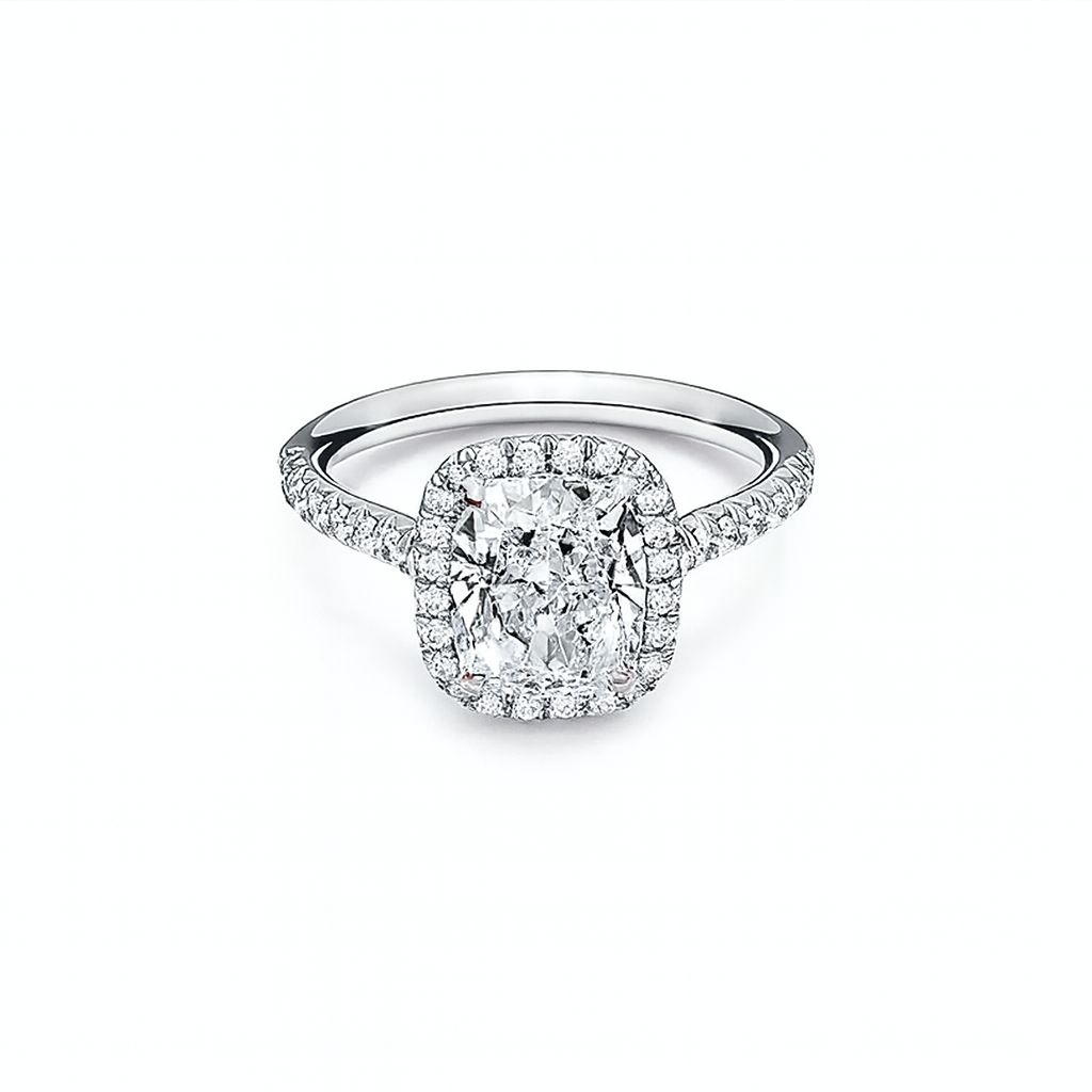 Classic Cushion Halo Engagement Ring