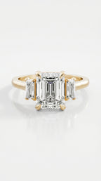 Levendi Classic Trilogy - Emerald Diamond Engagement Ring — Levendi Jewellers