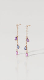 Rainbow Gemstones Drop Pear Shape Earrings — Levendi Jewellers