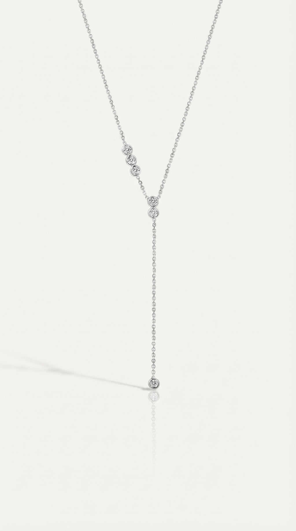 Pure Line - 6 Diamonds Tie Adjustable Necklace — Levendi Jewellers