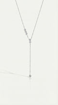 Pure Line -  6 Diamonds Tie Adjustable Necklace