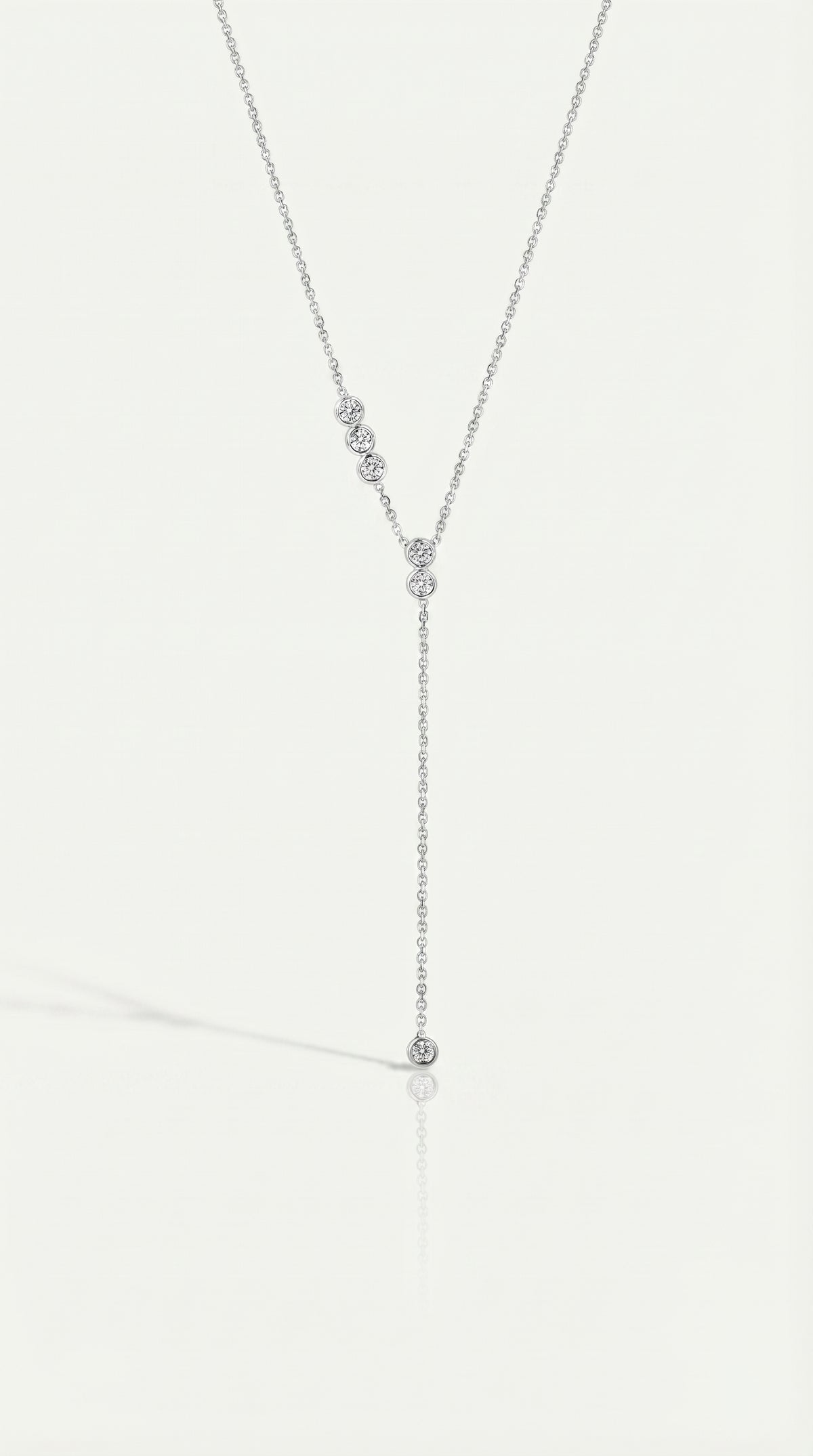 Pure Line - 6 Diamonds Tie Adjustable Necklace — Levendi Jewellers