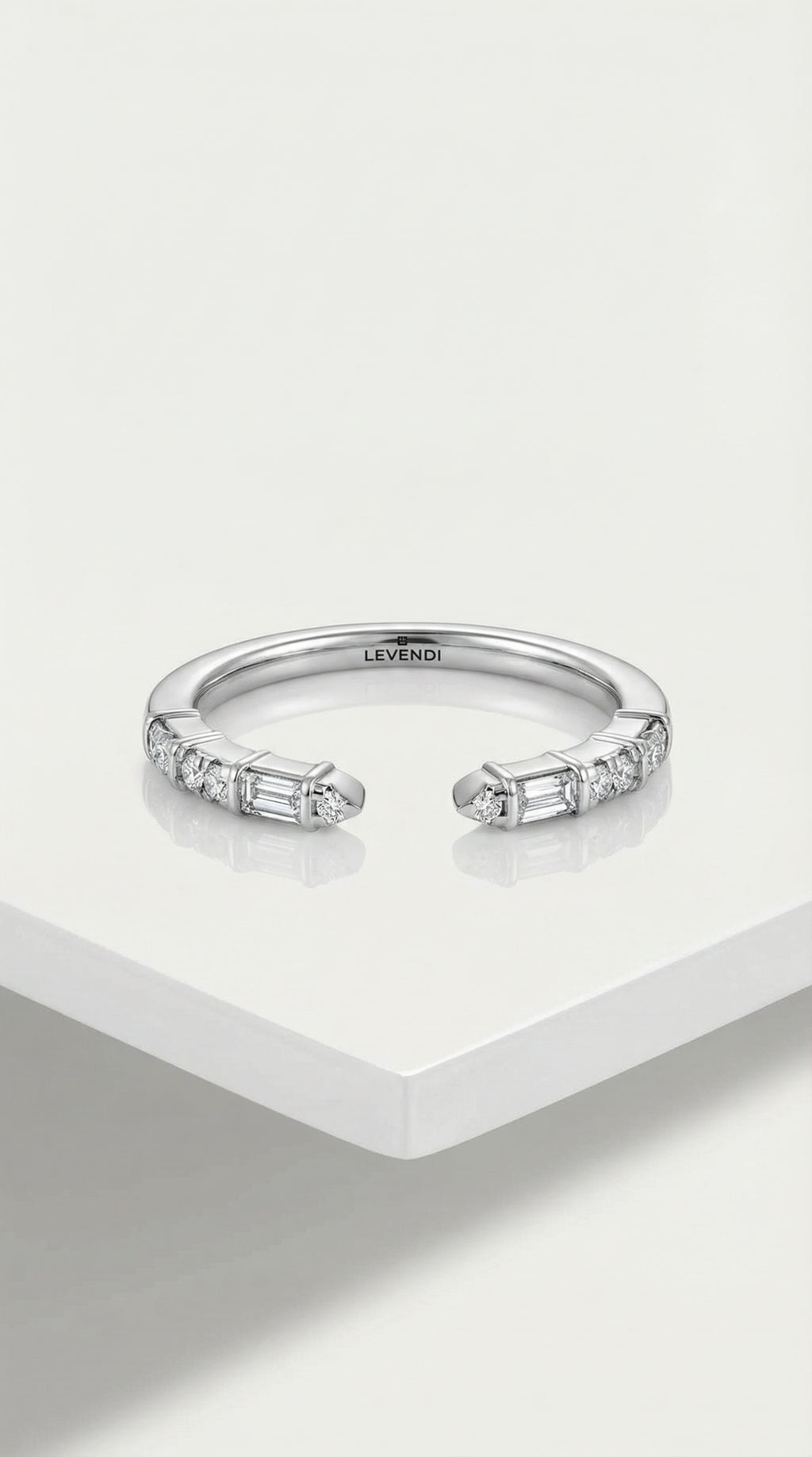 Wedding Band - White Gold Channel Set Baguette — Levendi Jewellers