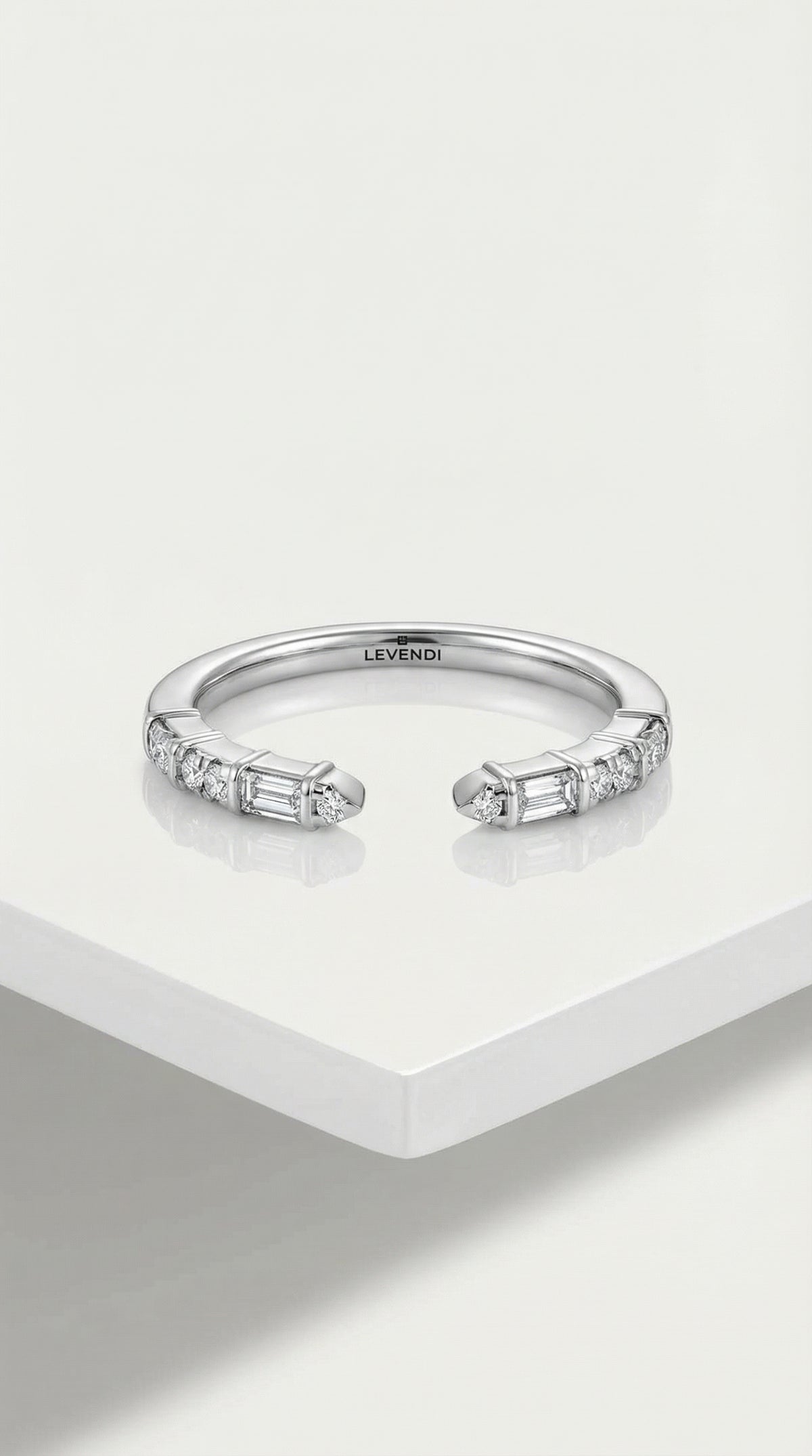 Wedding Band - White Gold Channel Set Baguette — Levendi Jewellers