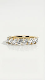 Wedding Band 8 Marquise Diamonds Off Set — Levendi Jewellers