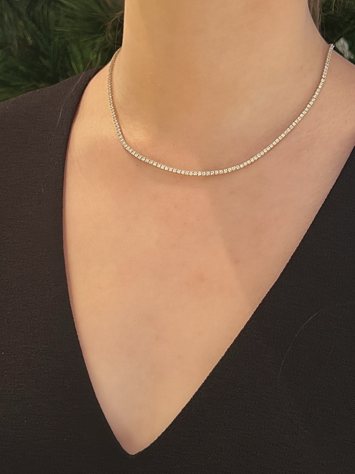 Petite Classic Diamond Tennis Necklace 4.90CT