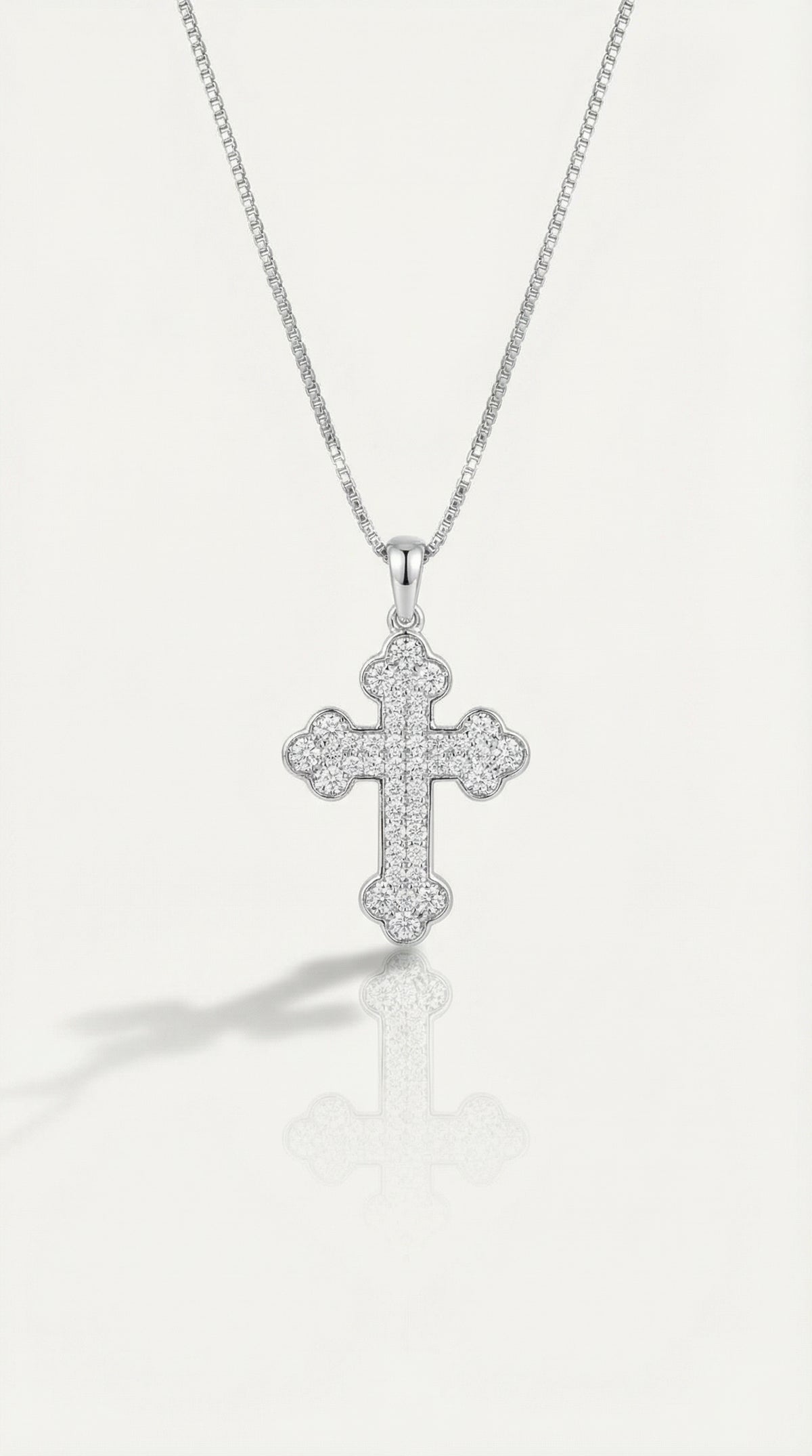 Vasilis - Orthodox White Gold Cross and Full Pave Diamonds — Levendi Jewellers