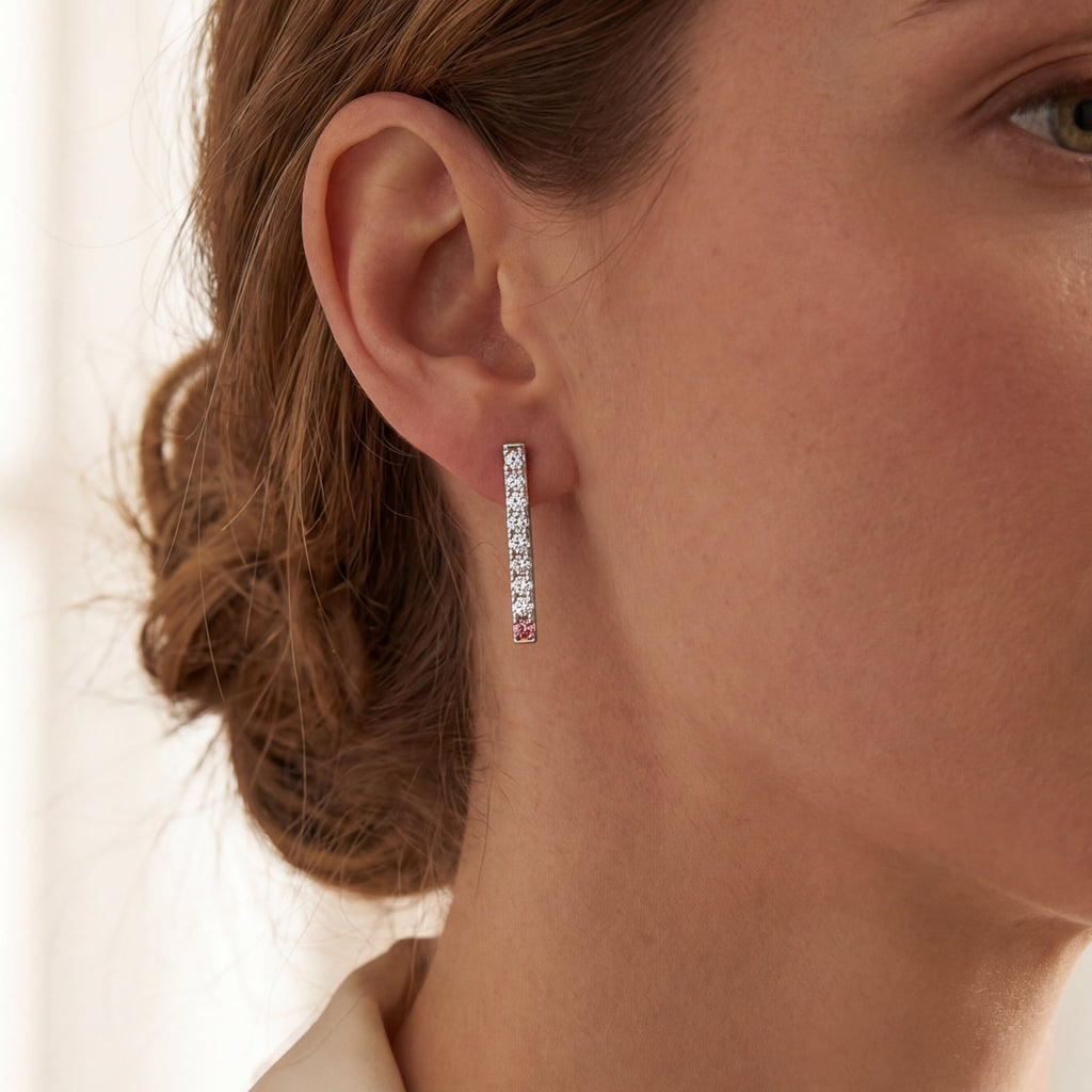 Argyle Essence - Elyra Pink Diamond Earrings, view 2 — Levendi Jewellers