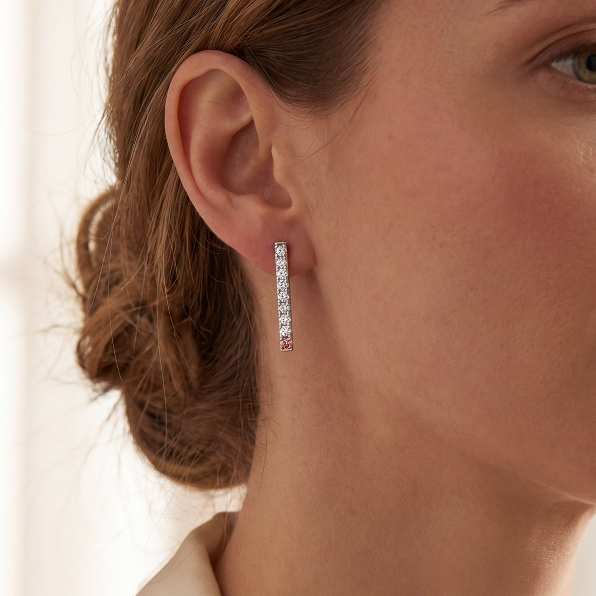 Argyle Essence - Elyra Pink Diamond Earrings, view 2 — Levendi Jewellers