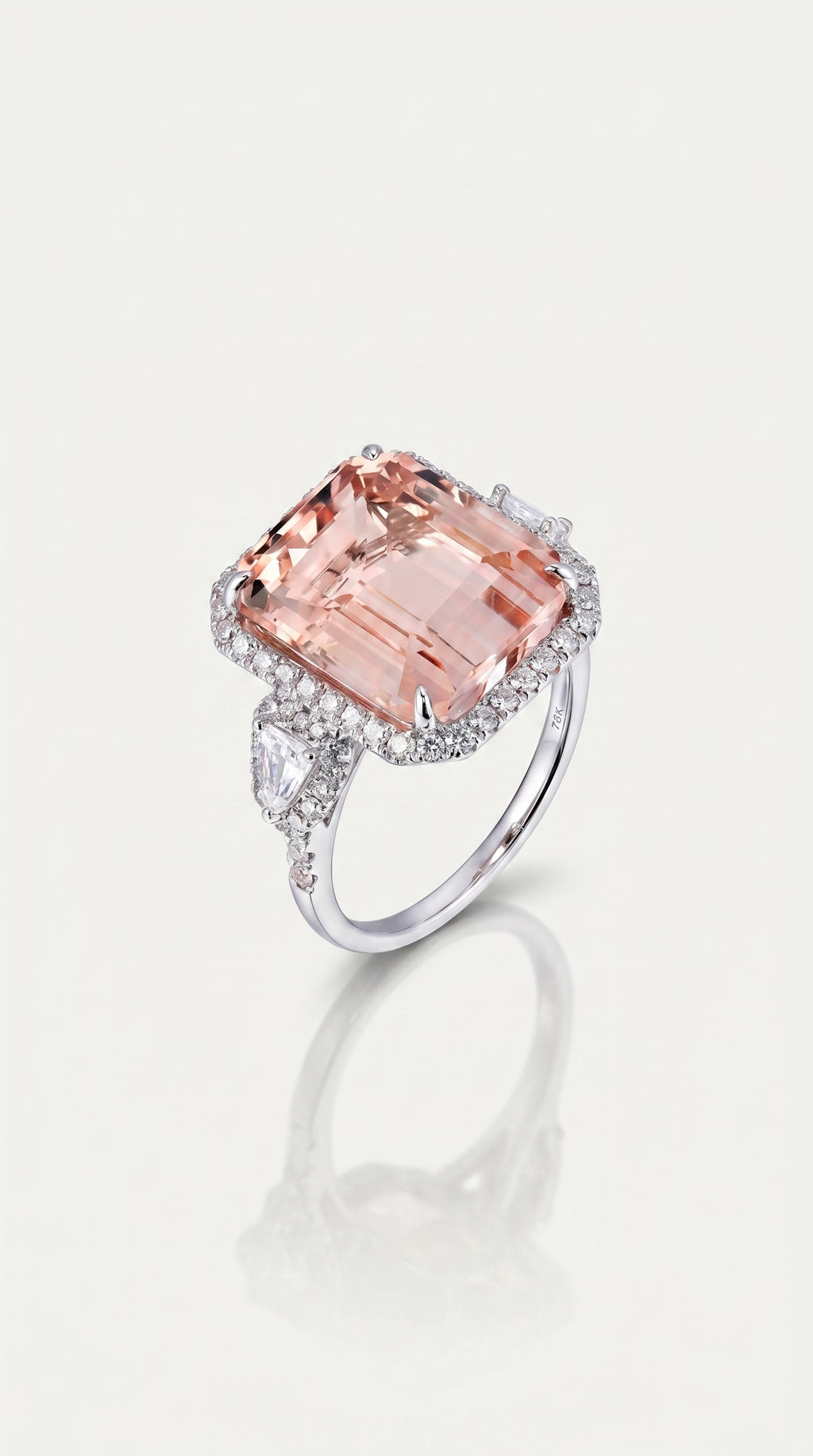 MORGANITE & DIAMOND TRILOGY RING — Levendi Jewellers