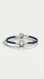 Baraka 316L White Diamond Blue PVD Bracelet, view 2 — Levendi Jewellers