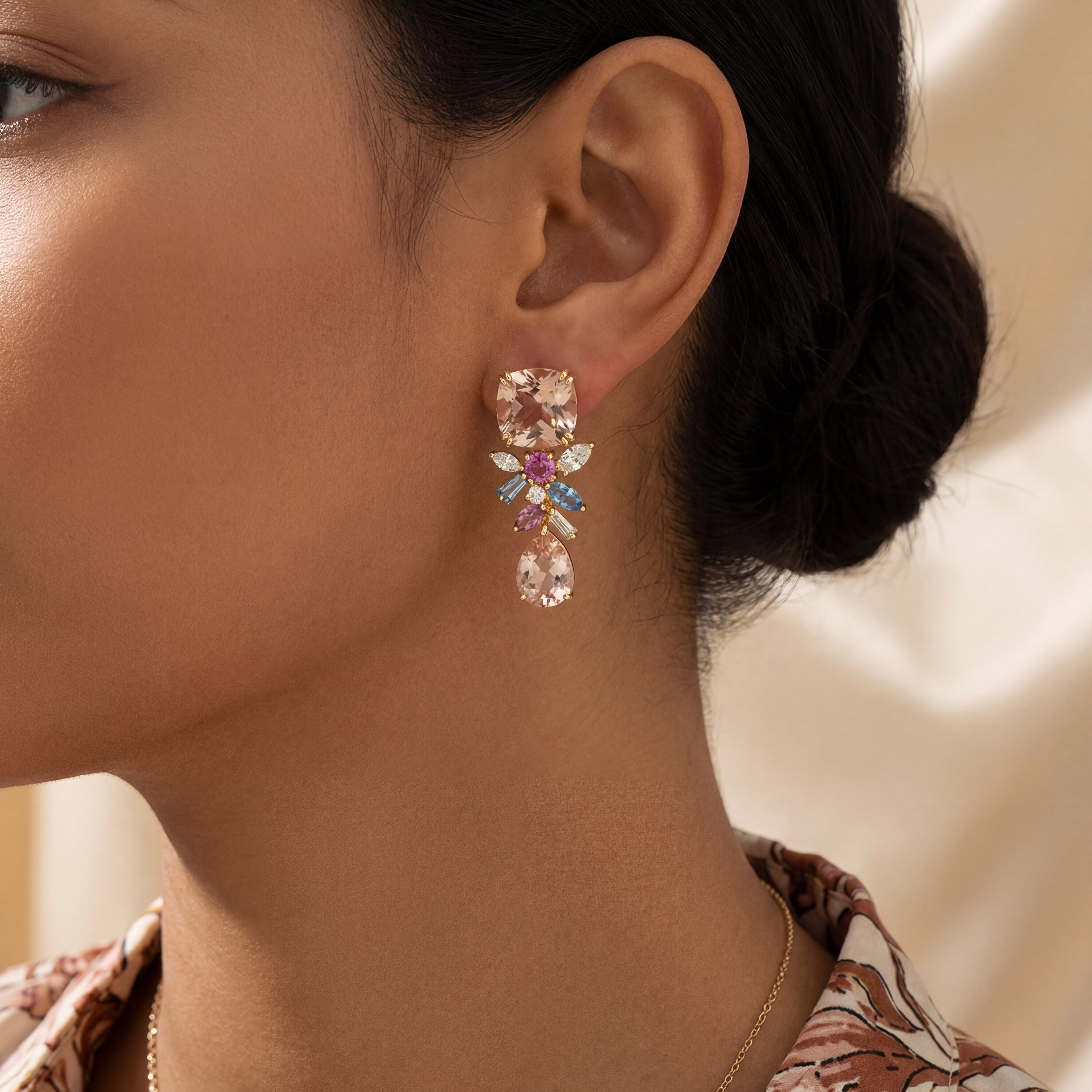 Neptune's Garden - Morganite Earrings 8.26 ct