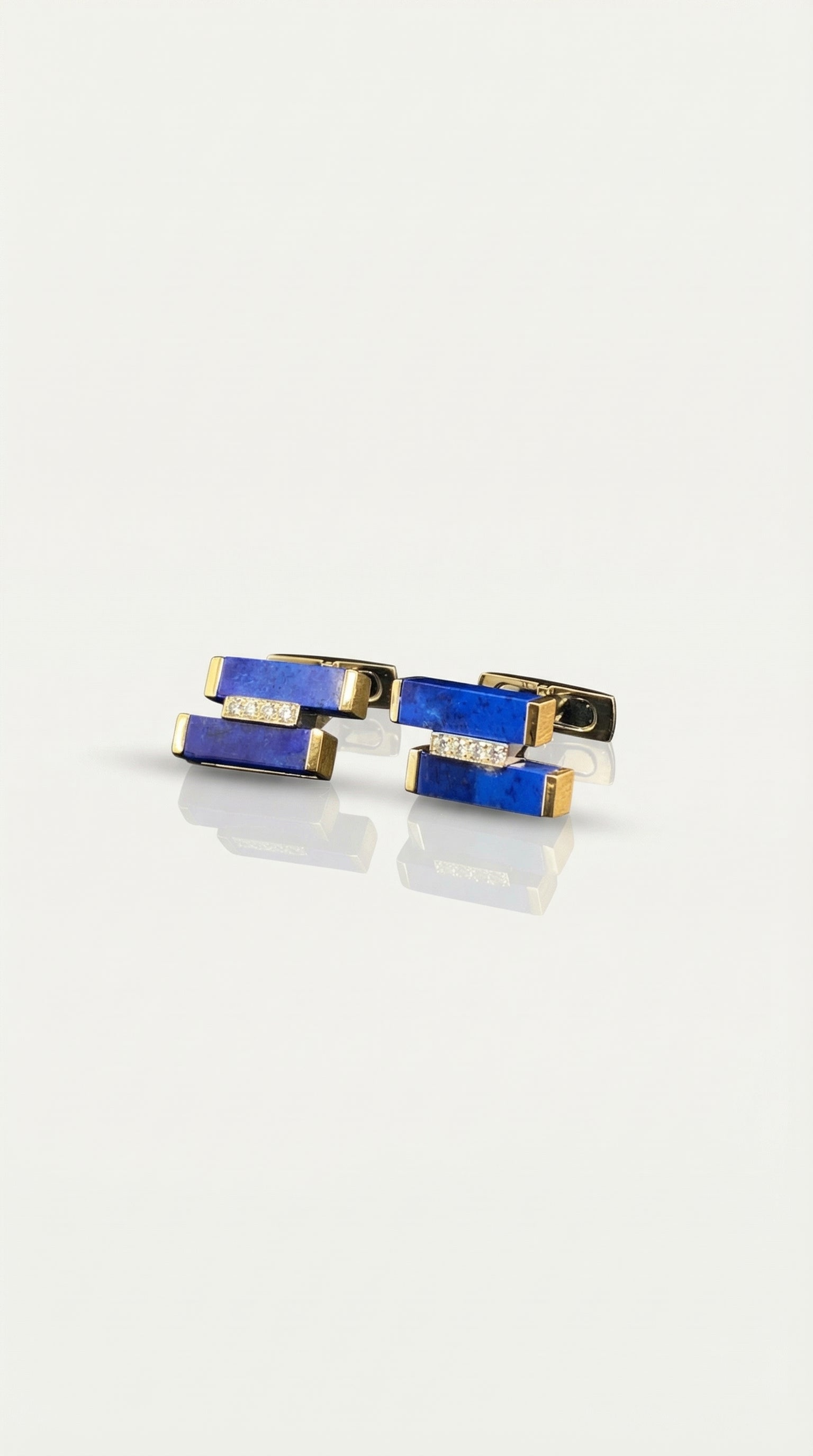 Nicholas Levendi Geometric - Lapis Cufflinks