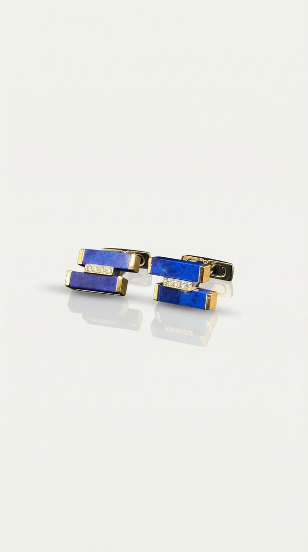 Nicholas Levendi Geometric - Lapis Cufflinks — Levendi Jewellers