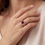 Pink Round Brilliant Tourmaline Rose Gold Ring, view 2 — Levendi Jewellers