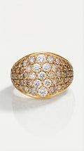 Champagne Diamonds Wide Pave Signet Ring