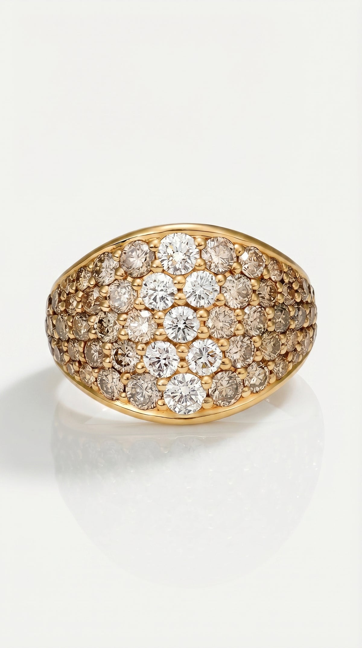Champagne Diamonds Wide Pave Signet Ring — Levendi Jewellers