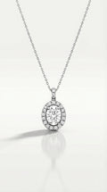 Classic - Oval Halo Diamond Pendant
