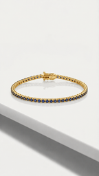 Classic Levendi 4 Claws Sapphires Tennis Bracelet, view 2 — Levendi Jewellers