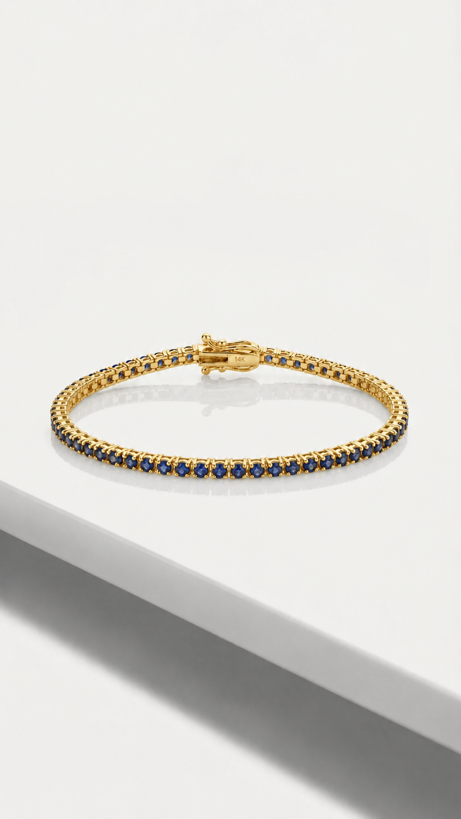 Classic Levendi 4 Claws Sapphires Tennis Bracelet, view 2 — Levendi Jewellers