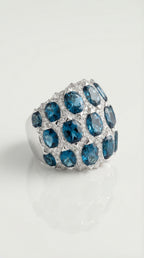 London Blue Topaz & Diamond Ring — Levendi Jewellers