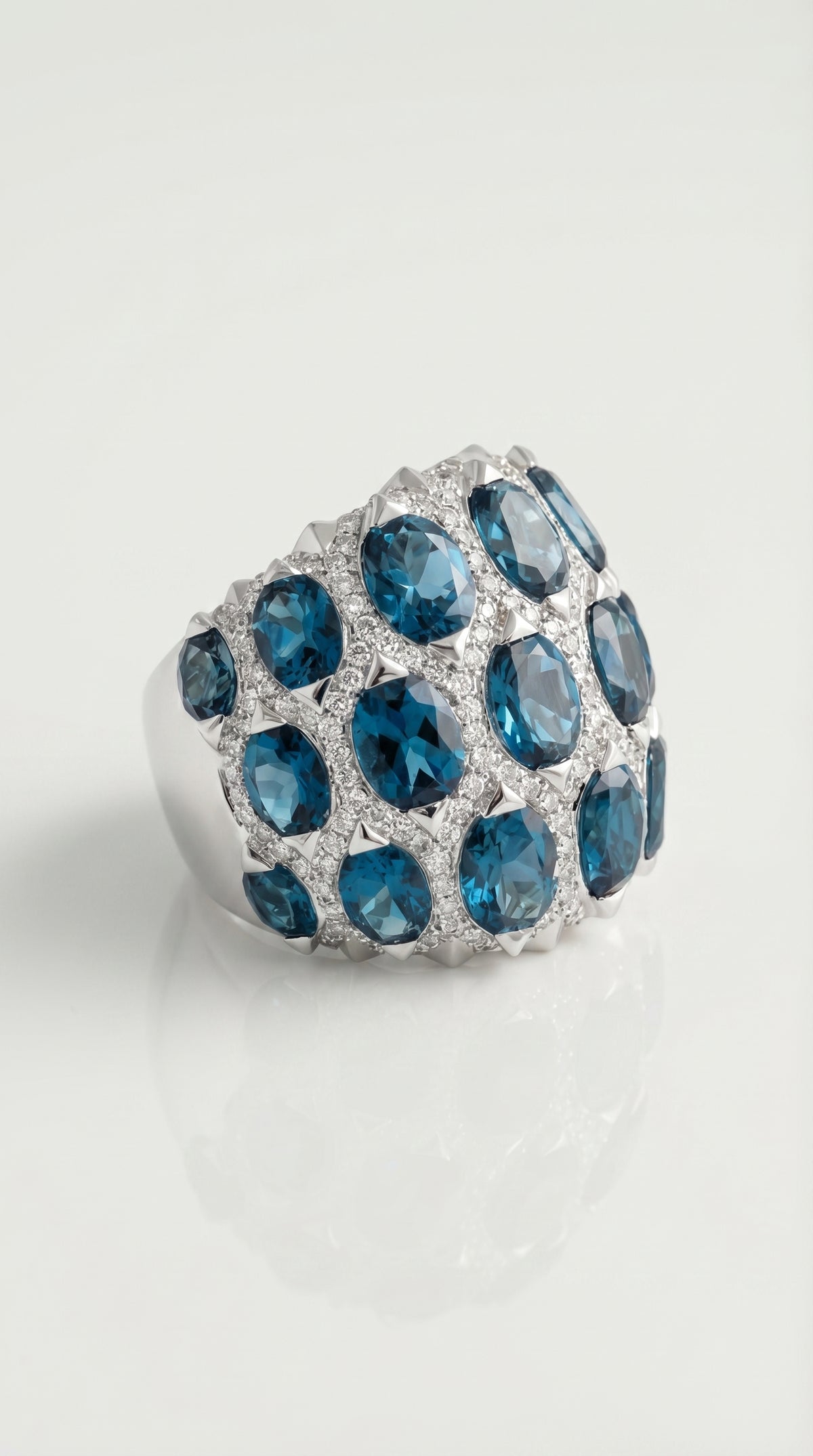 London Blue Topaz & Diamond Ring — Levendi Jewellers