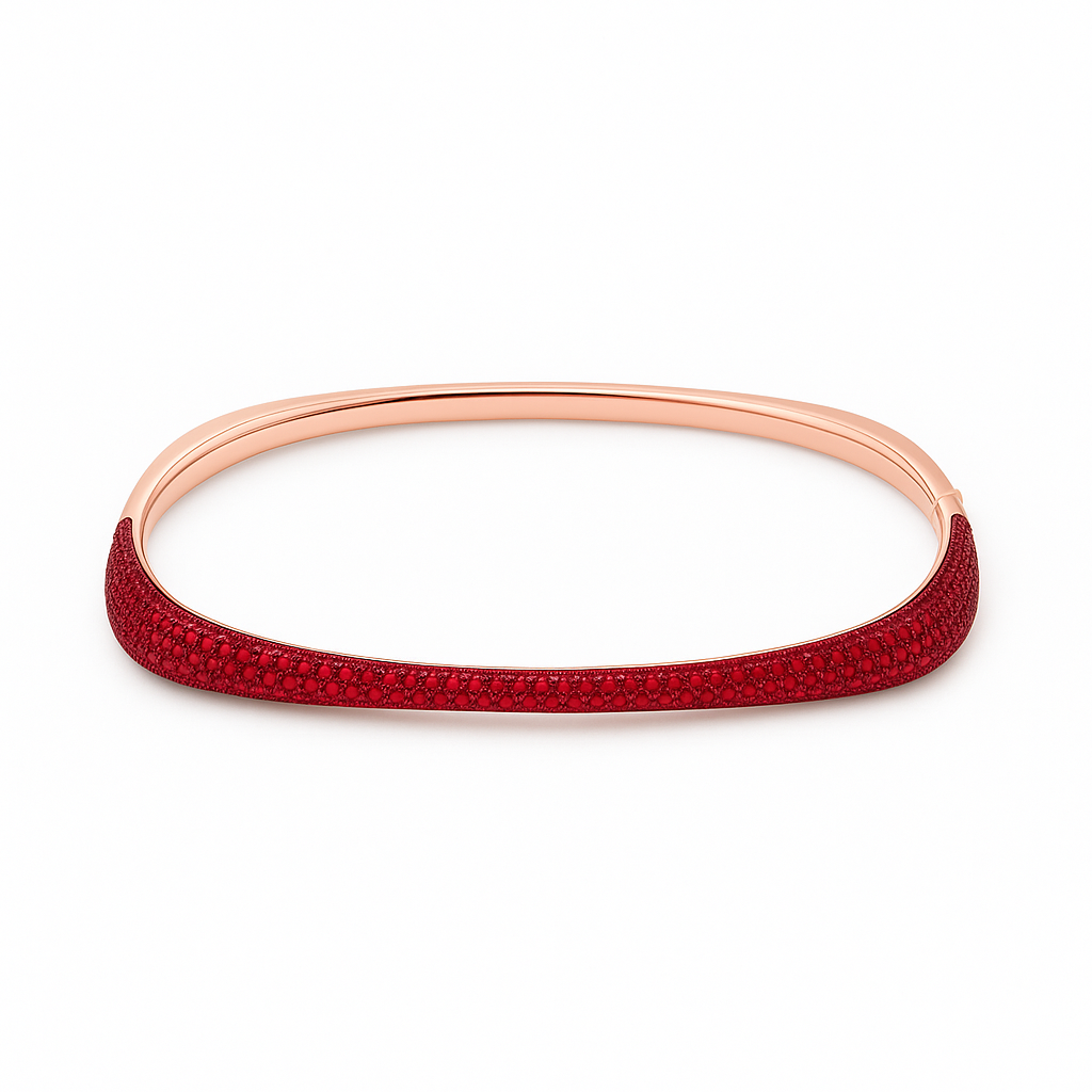 Invisible Rubies Micro Pave Bangle