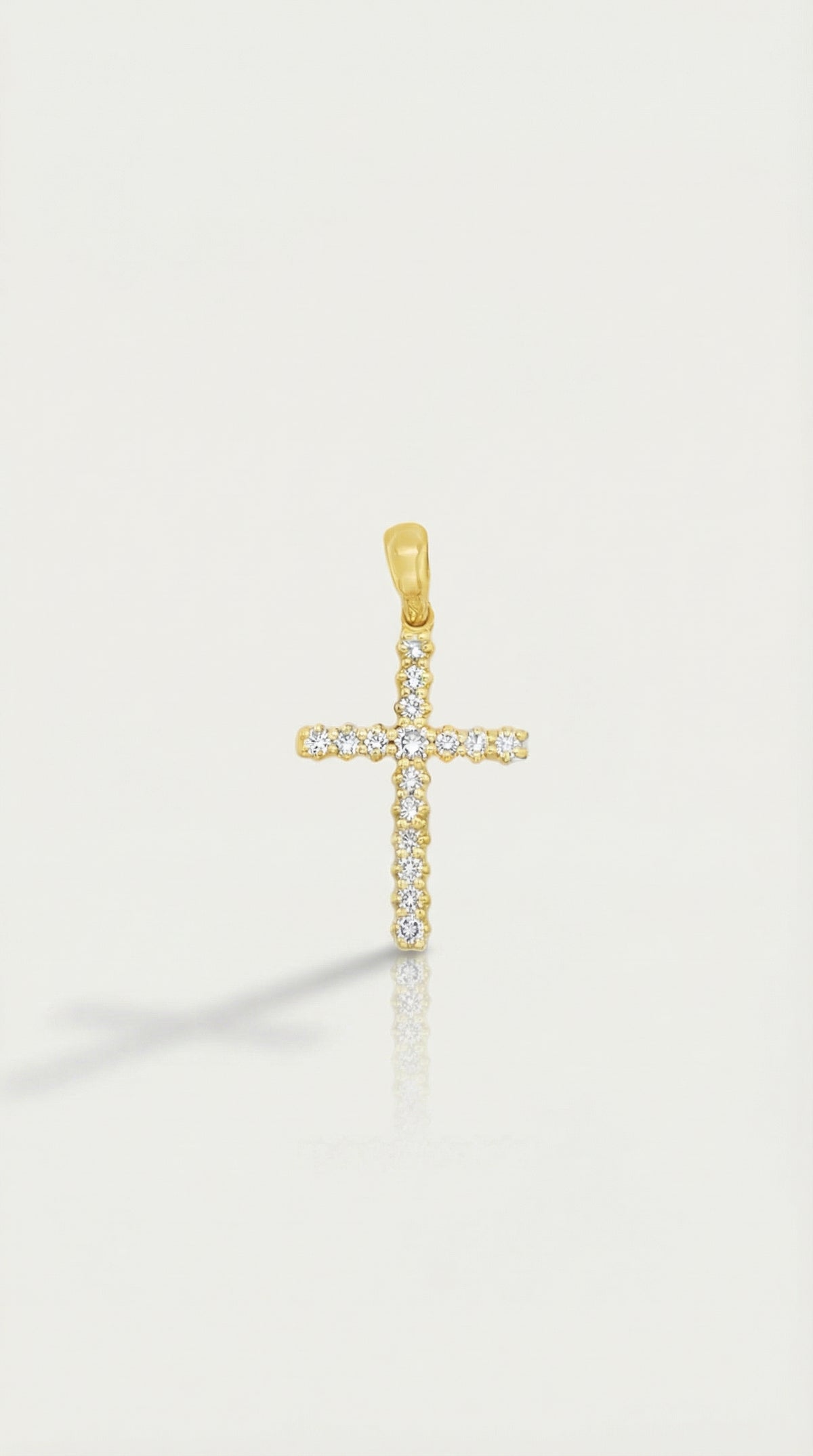 Thea - Grande Yellow Gold Diamonds Cross — Levendi Jewellers