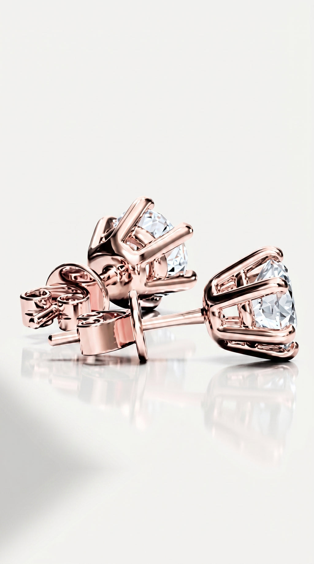 Classic Levendi 6 Claws Diamond Studs, view 6 — Levendi Jewellers