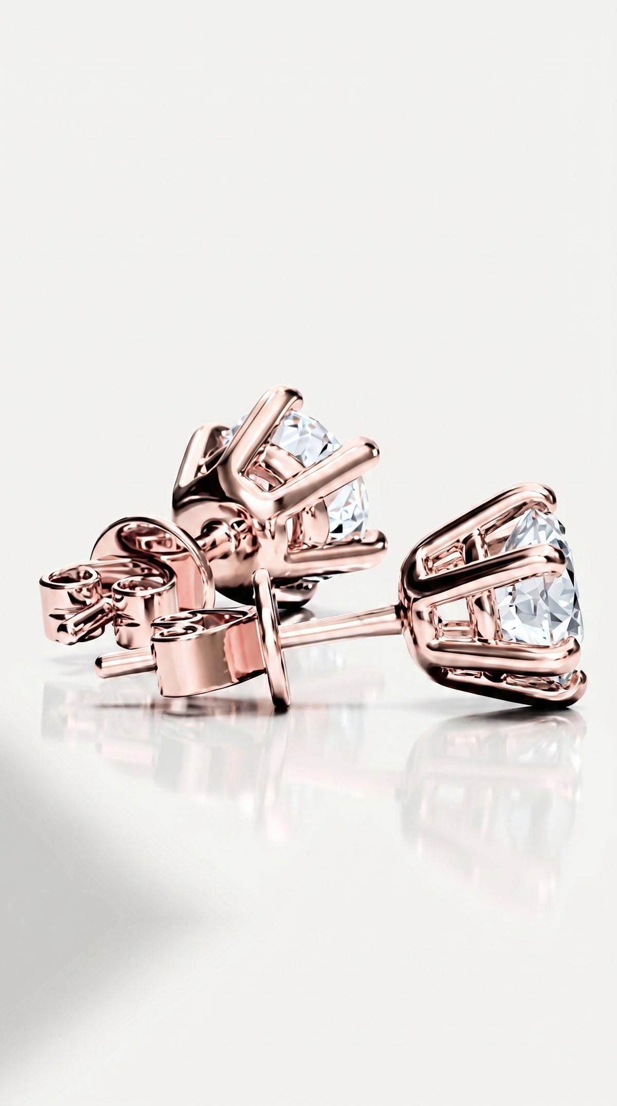 Classic Levendi 6 Claws Diamond Studs, view 6 — Levendi Jewellers