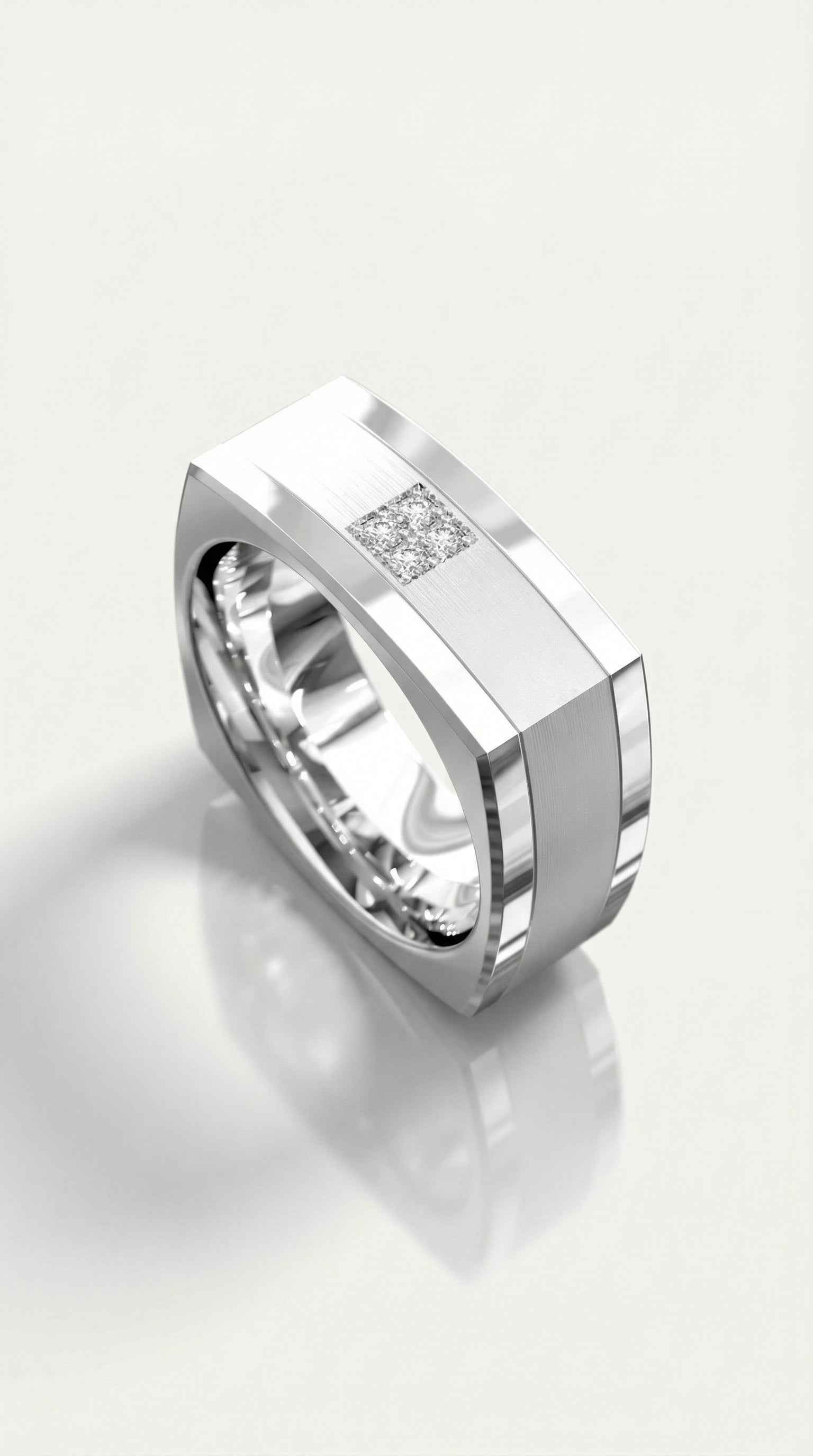 Square Set Diamond Ring