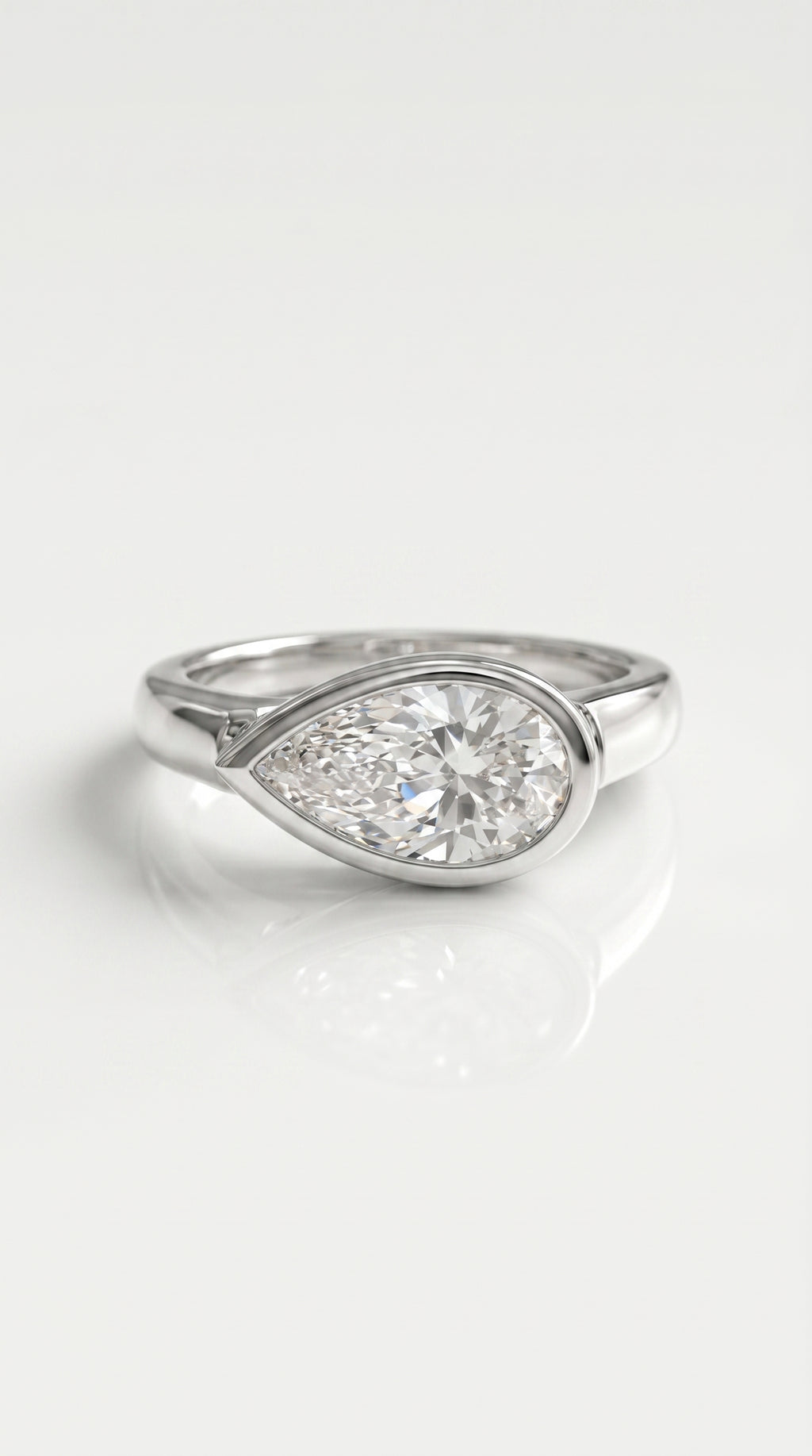 Levendi Wave of Love - East West Pear Cut Bezel Engagement Ring — Levendi Jewellers