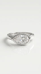 Levendi Wave of Love - East West Pear Cut Bezel Engagement Ring — Levendi Jewellers