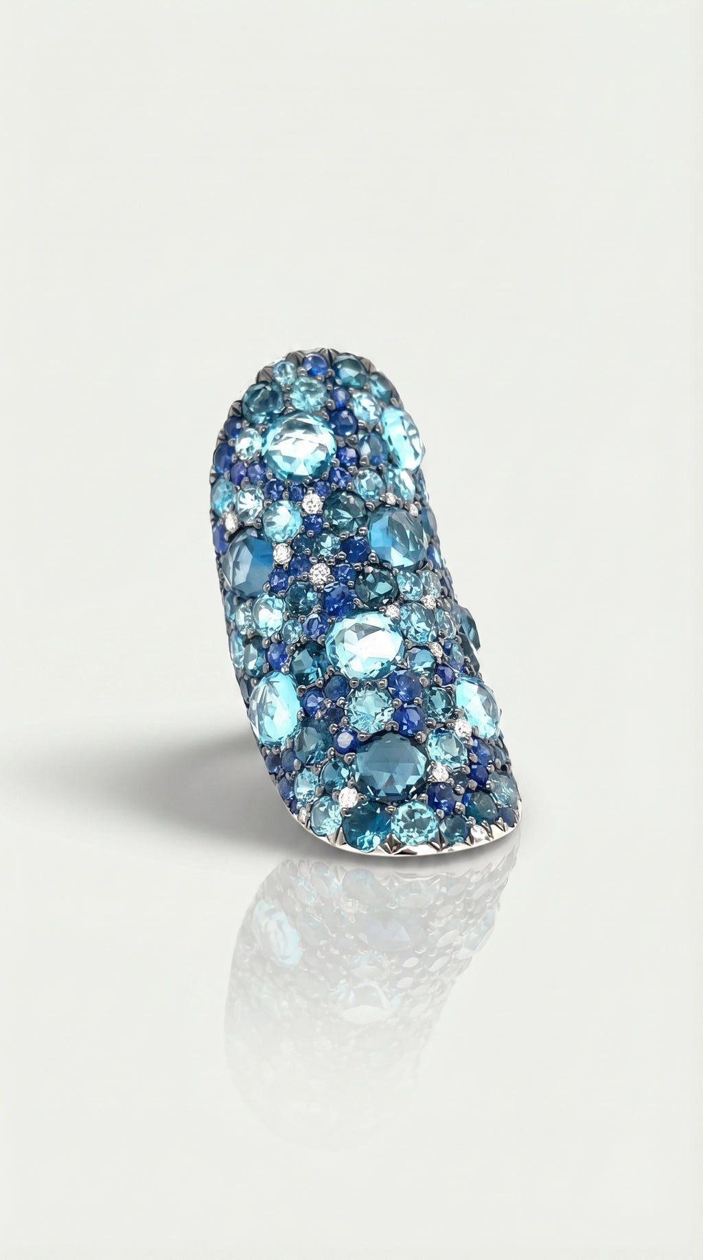 Mosaïque Éternelle Blue Sapphires and Blue Topaz Ring — Levendi Jewellers