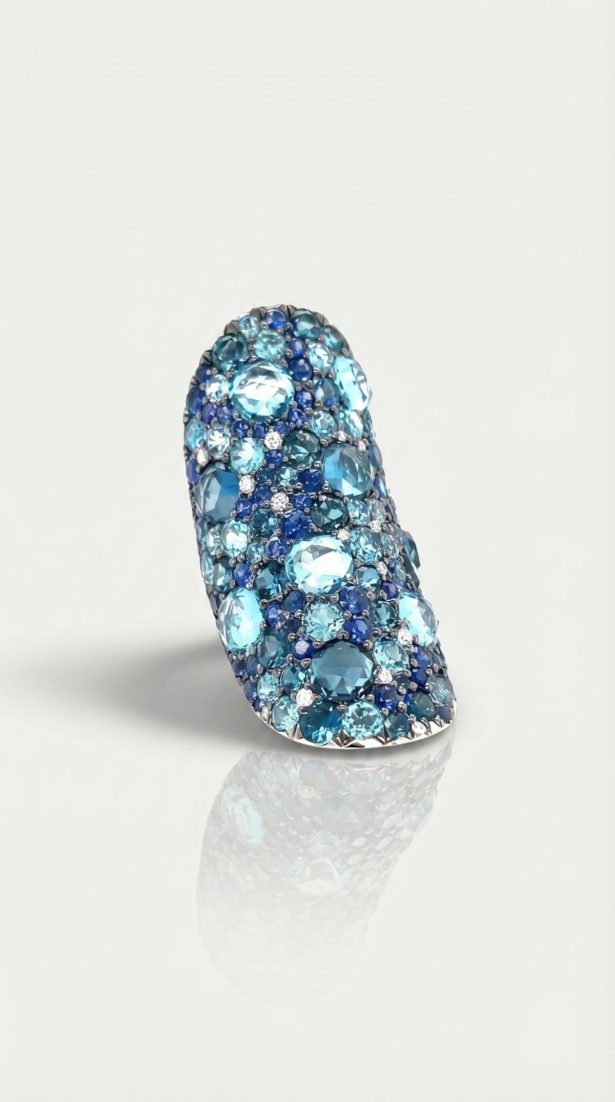 Mosaïque Éternelle Blue Sapphires and Blue Topaz Ring — Levendi Jewellers