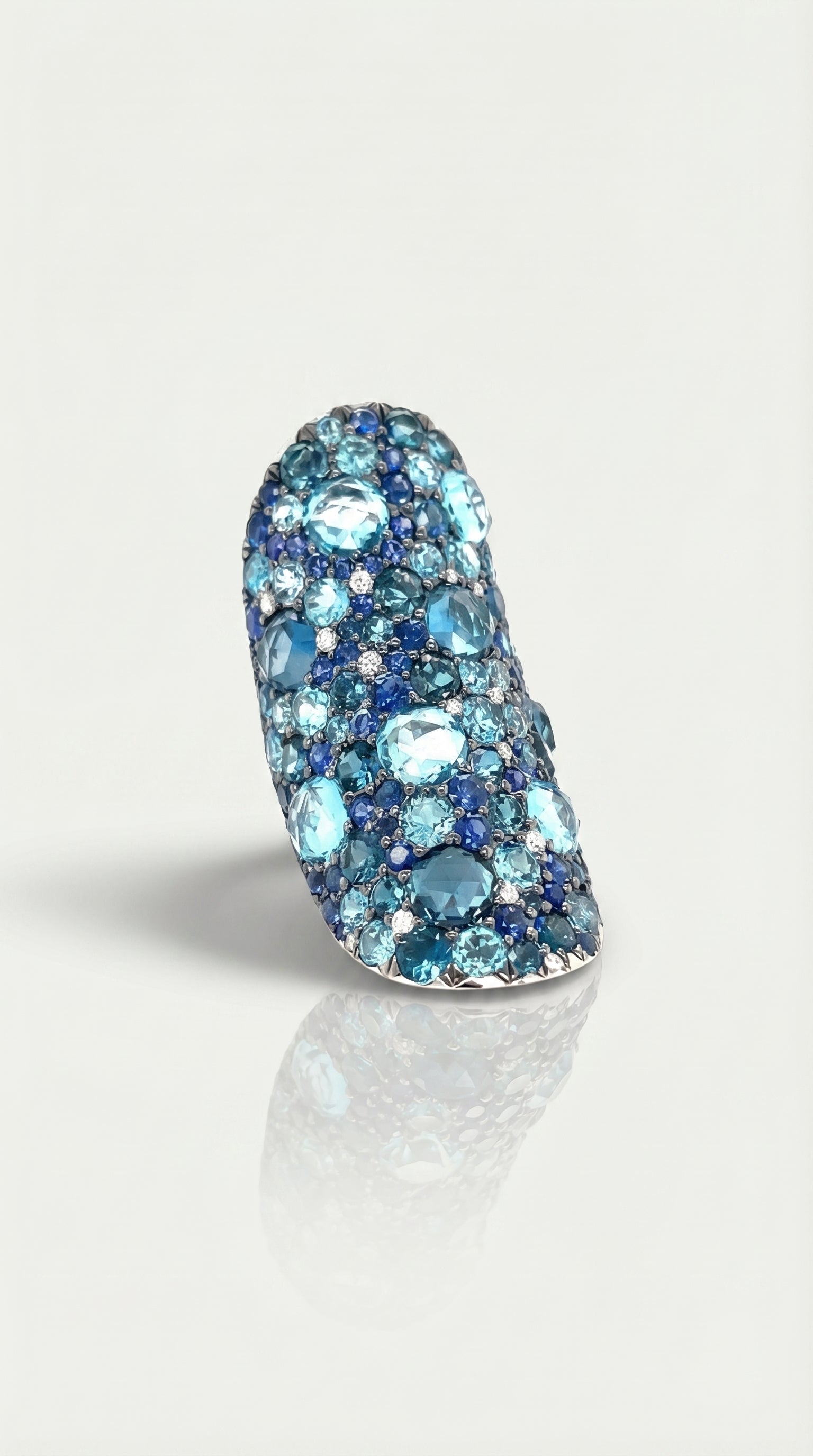 Mosaïque Éternelle Blue Sapphires and Blue Topaz Ring