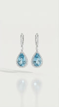 Ocean Impress Aquamarine & Diamond Earrings