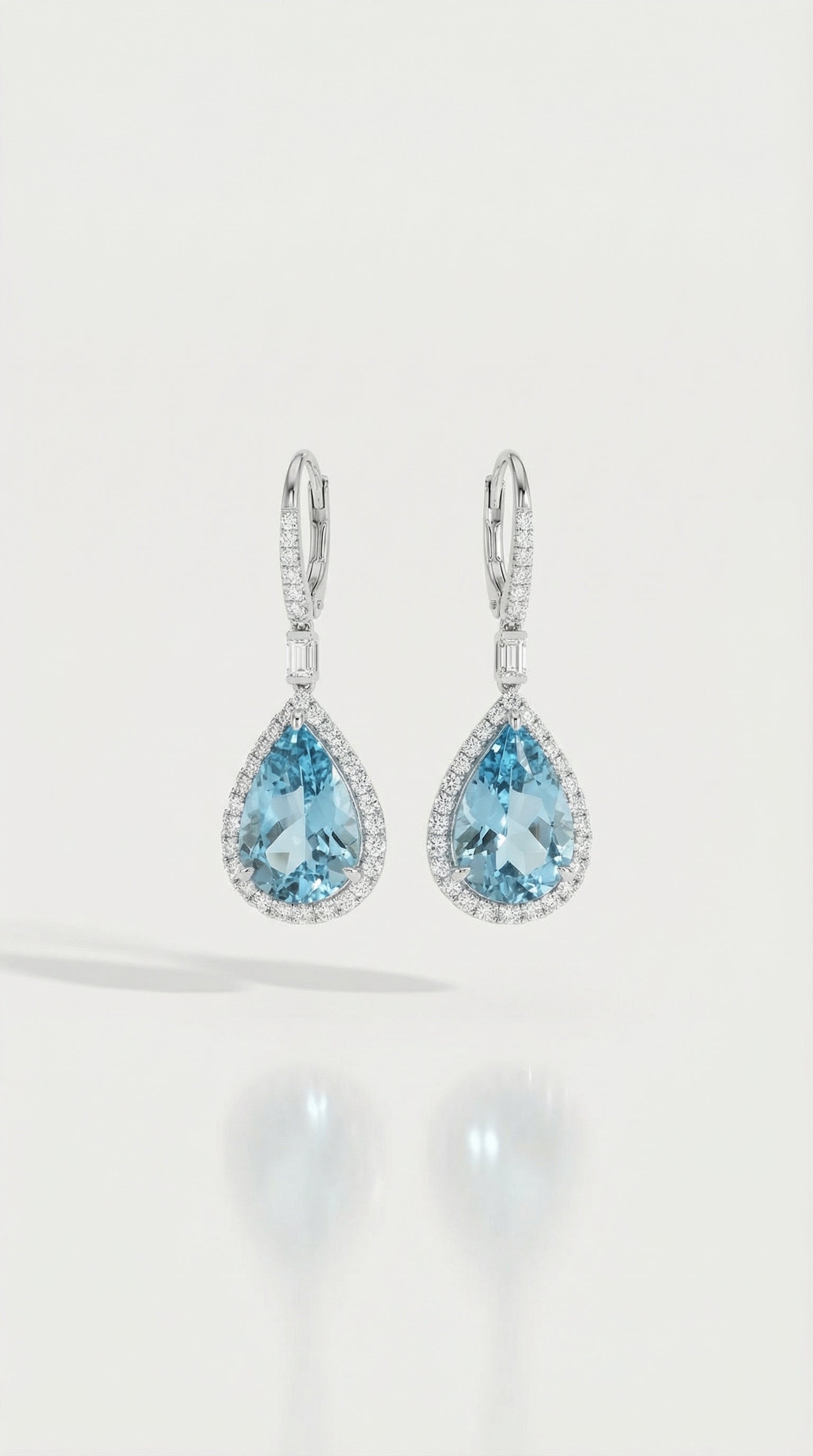 Ocean Impress Aquamarine & Diamond Earrings