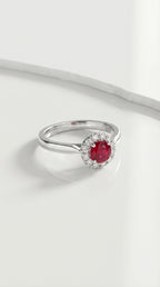 Burmese Ruby Halo Ring — Levendi Jewellers