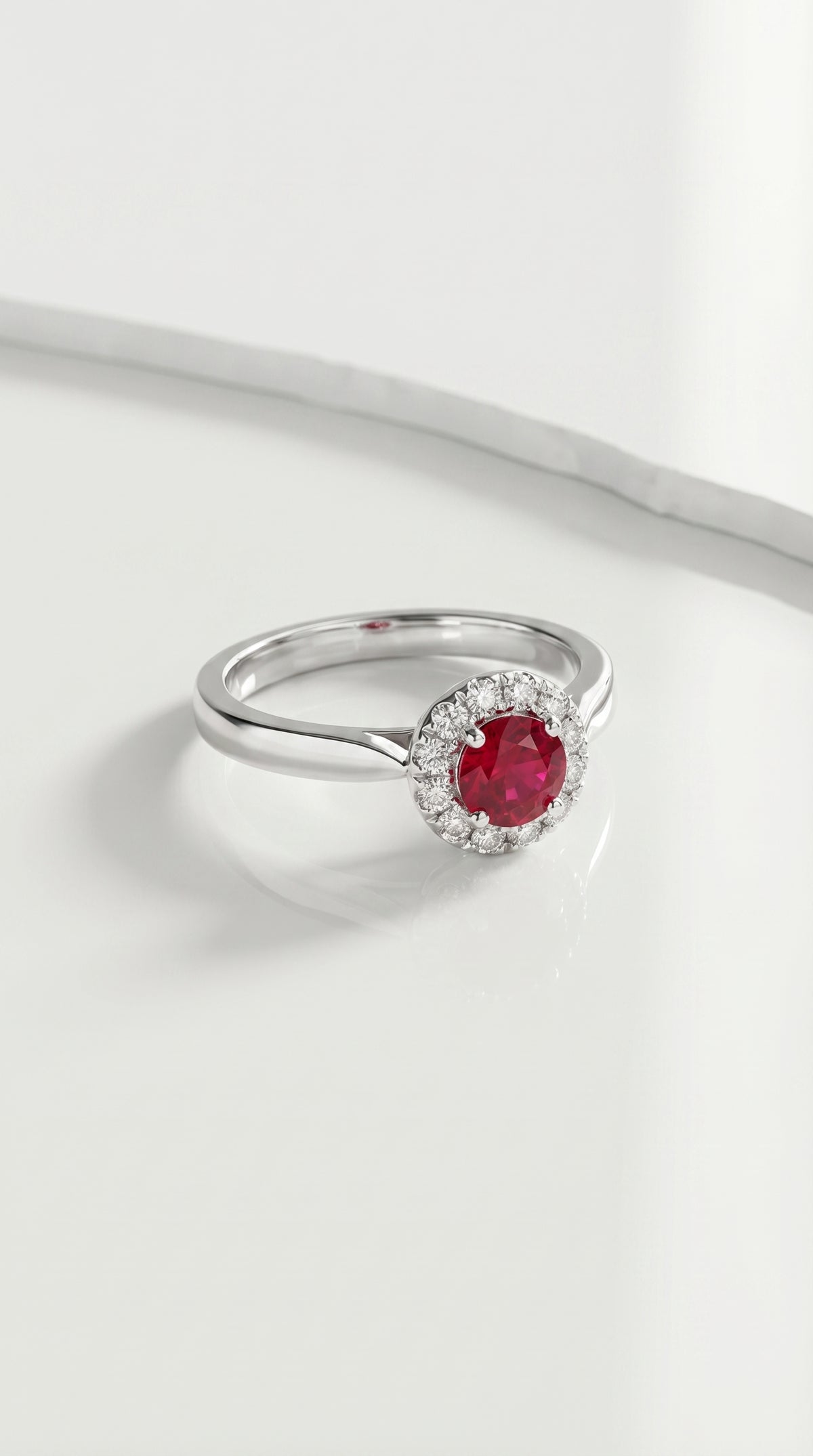 Burmese Ruby Halo Ring — Levendi Jewellers