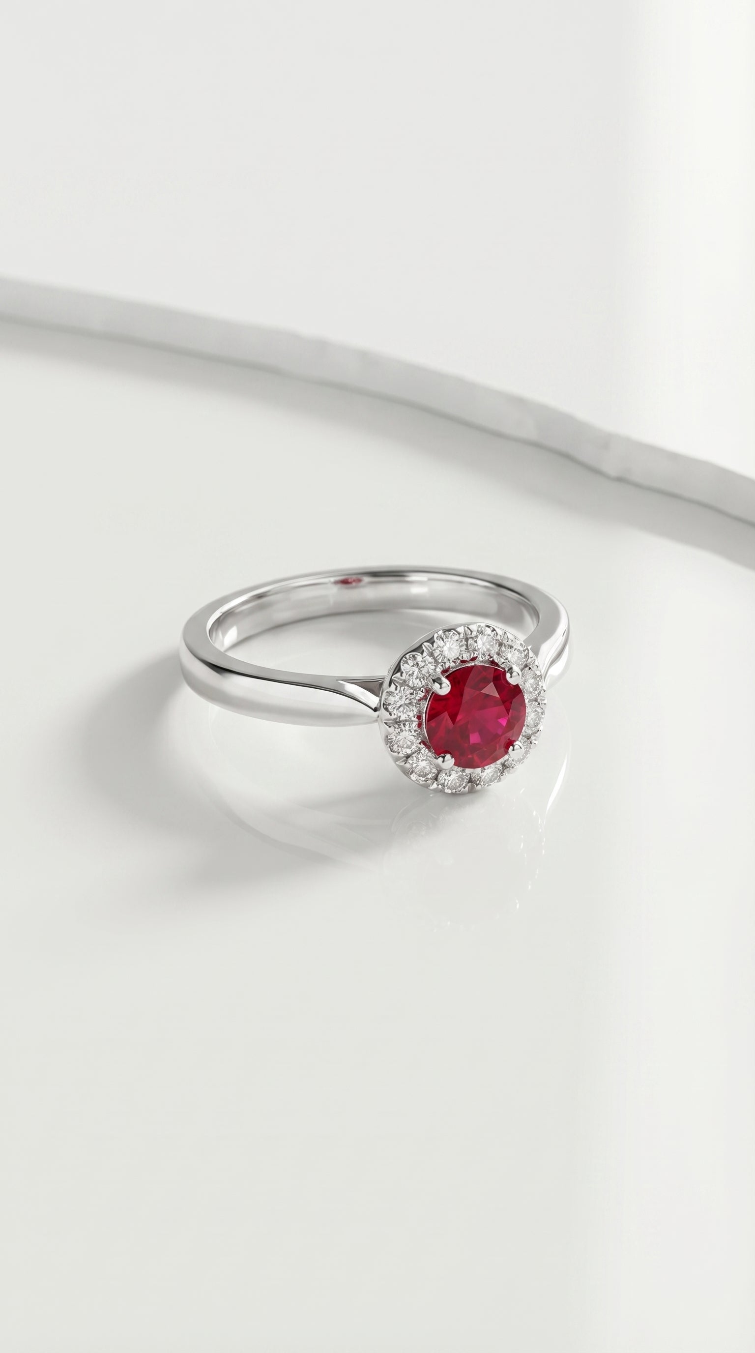 Burmese Ruby Halo Ring