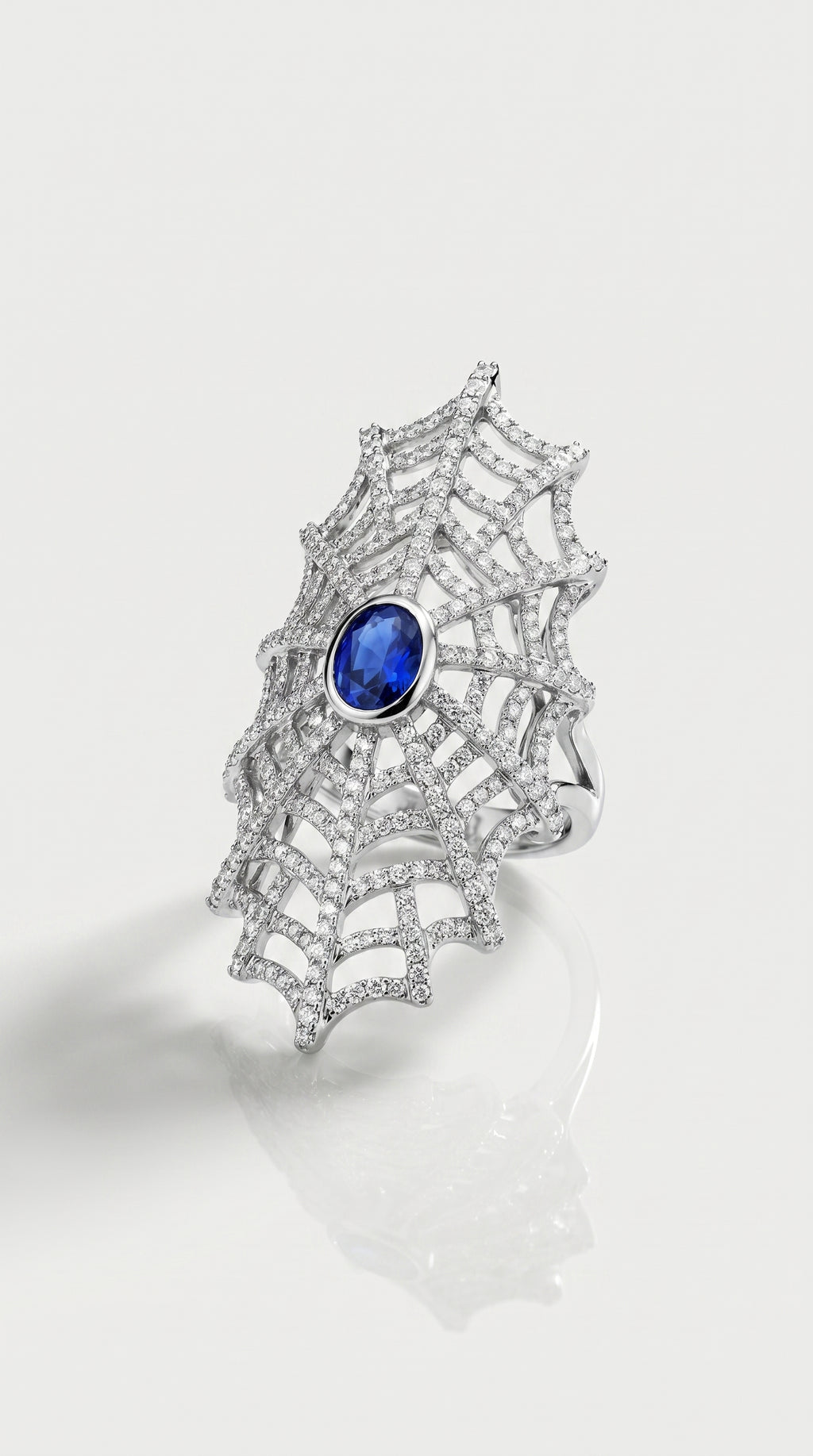 Arachnea Aurea - Web of love Sapphire & Diamond Ring — Levendi Jewellers