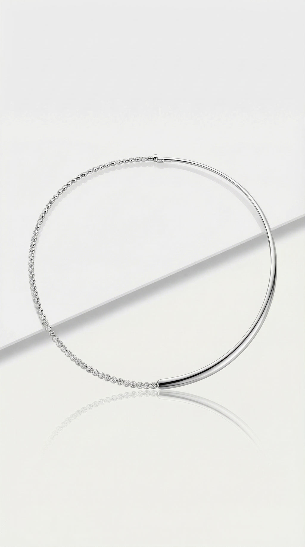 Pure Line - Half Tennis Half Omega Necklace — Levendi Jewellers
